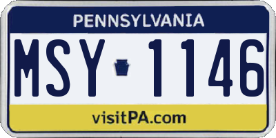 PA license plate MSY1146