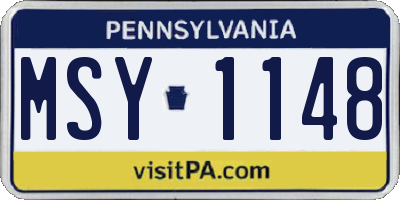 PA license plate MSY1148