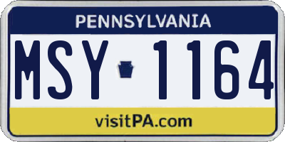 PA license plate MSY1164