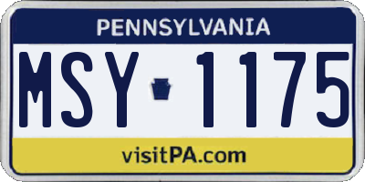 PA license plate MSY1175