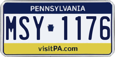 PA license plate MSY1176