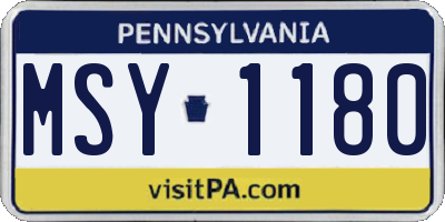 PA license plate MSY1180