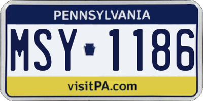 PA license plate MSY1186
