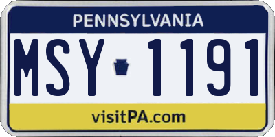 PA license plate MSY1191