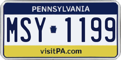 PA license plate MSY1199
