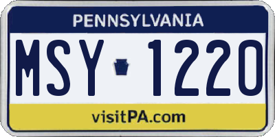 PA license plate MSY1220