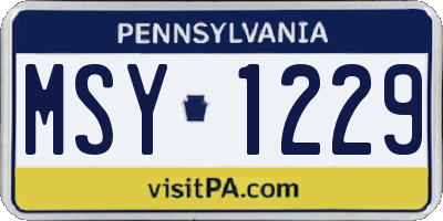 PA license plate MSY1229
