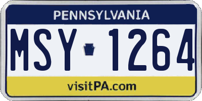PA license plate MSY1264
