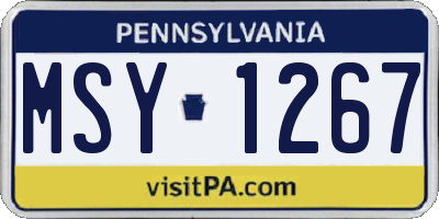 PA license plate MSY1267