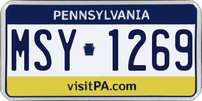 PA license plate MSY1269