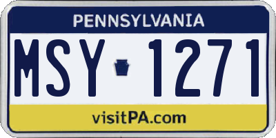 PA license plate MSY1271