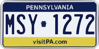 PA license plate MSY1272
