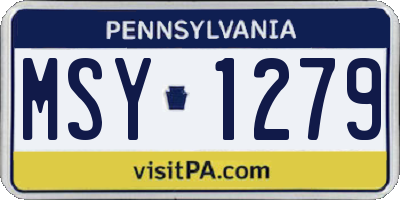 PA license plate MSY1279