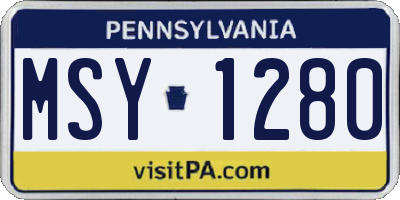PA license plate MSY1280