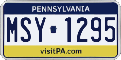 PA license plate MSY1295