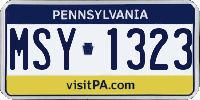 PA license plate MSY1323