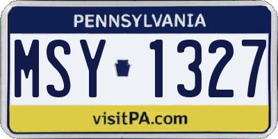 PA license plate MSY1327