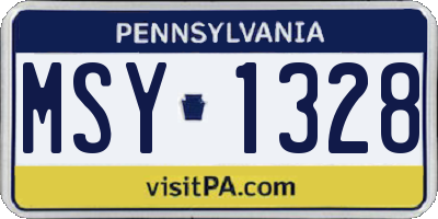 PA license plate MSY1328