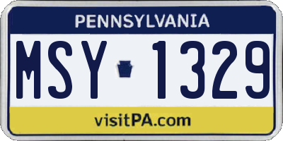 PA license plate MSY1329