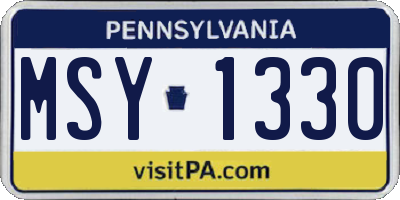 PA license plate MSY1330