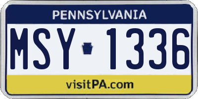 PA license plate MSY1336