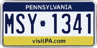 PA license plate MSY1341