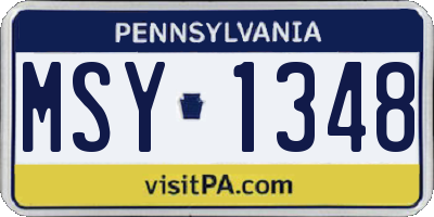 PA license plate MSY1348