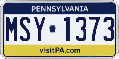 PA license plate MSY1373