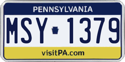 PA license plate MSY1379