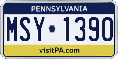 PA license plate MSY1390
