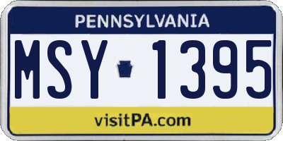 PA license plate MSY1395