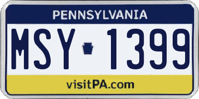 PA license plate MSY1399
