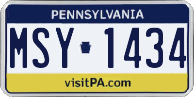 PA license plate MSY1434