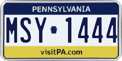 PA license plate MSY1444