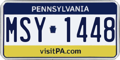 PA license plate MSY1448