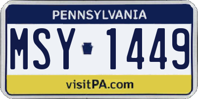 PA license plate MSY1449
