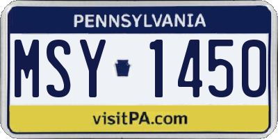 PA license plate MSY1450