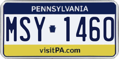PA license plate MSY1460