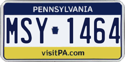 PA license plate MSY1464