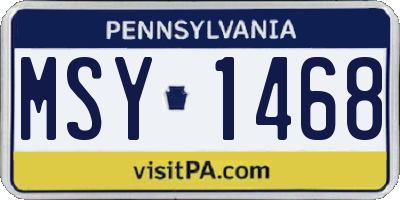 PA license plate MSY1468