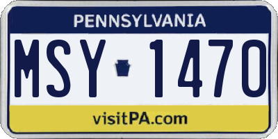 PA license plate MSY1470