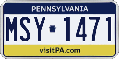 PA license plate MSY1471