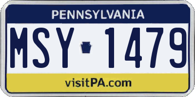 PA license plate MSY1479
