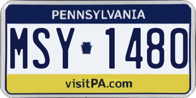 PA license plate MSY1480
