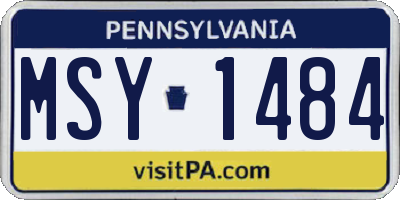 PA license plate MSY1484