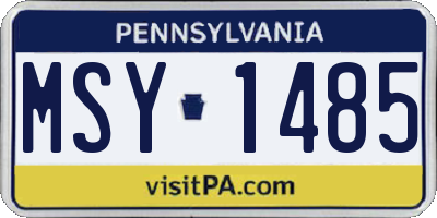 PA license plate MSY1485