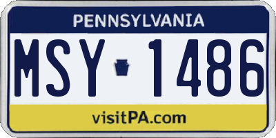 PA license plate MSY1486