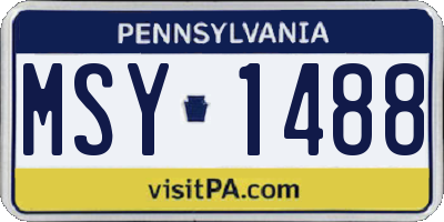 PA license plate MSY1488