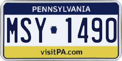 PA license plate MSY1490
