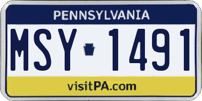 PA license plate MSY1491